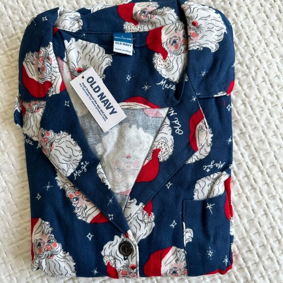 Old Navy Unisex 2Piece Set Santa Flannel PJs Pants and Top NEW Size L - Picture 6 of 6